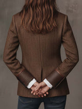 Gisèle | Blazer con Paneles Estampado Chevron