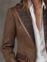 Gisèle | Blazer con Paneles Estampado Chevron