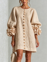 Élodie — Vestido Mini Floral con Botones