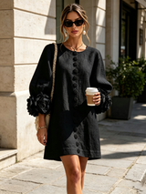 Élodie — Vestido Mini Floral con Botones