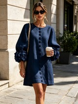 Élodie — Vestido Mini Floral con Botones