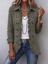 Faustine | Chaqueta Utilitaria Bordada Floral Boho