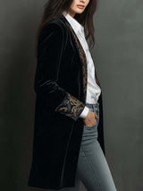 Léontine | Blazer Ajustado Estampado Barroco Negro
