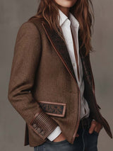 Gisèle | Blazer con Paneles Estampado Chevron
