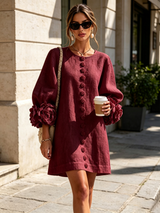 Élodie — Vestido Mini Floral con Botones