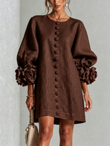 Élodie — Vestido Mini Floral con Botones