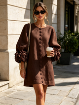 Élodie — Vestido Mini Floral con Botones