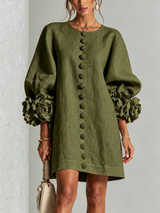 Élodie — Vestido Mini Floral con Botones
