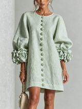 Élodie — Vestido Mini Floral con Botones