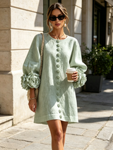 Élodie — Vestido Mini Floral con Botones