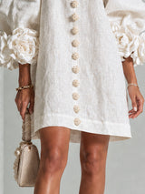 Élodie — Vestido Mini Floral con Botones