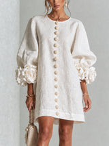 Élodie — Vestido Mini Floral con Botones