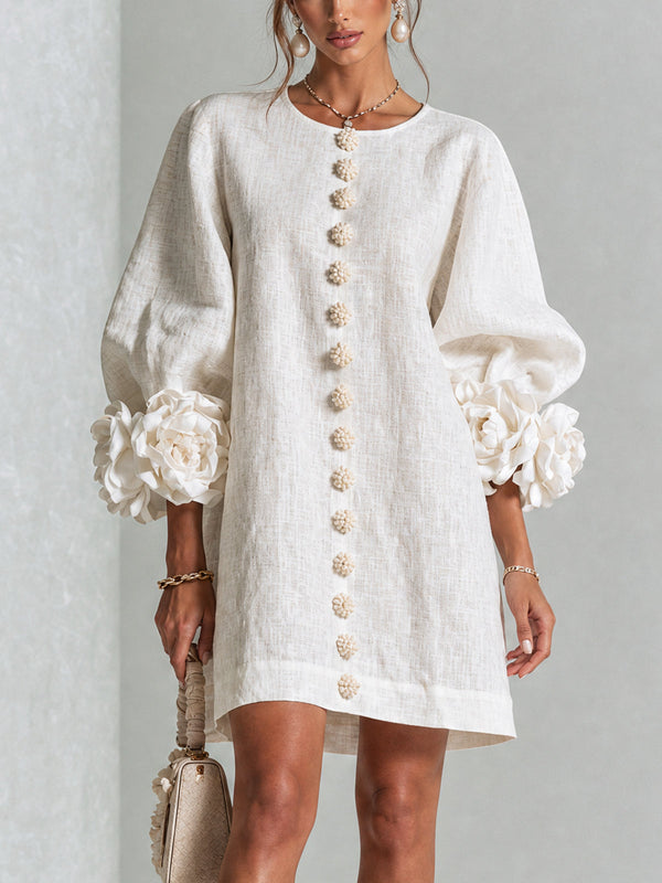 Élodie — Vestido Mini Floral con Botones