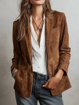 Noémie | Top Blazer Negro con Mangas Semitransparentes