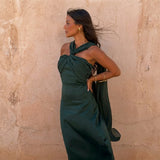 Aloe — Vestido con Escote Cruzado Asimétrico