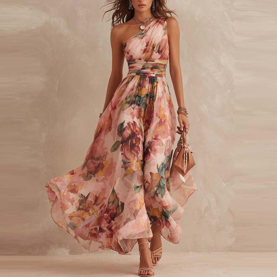 Aurora — Vestido Floral Asimétrico