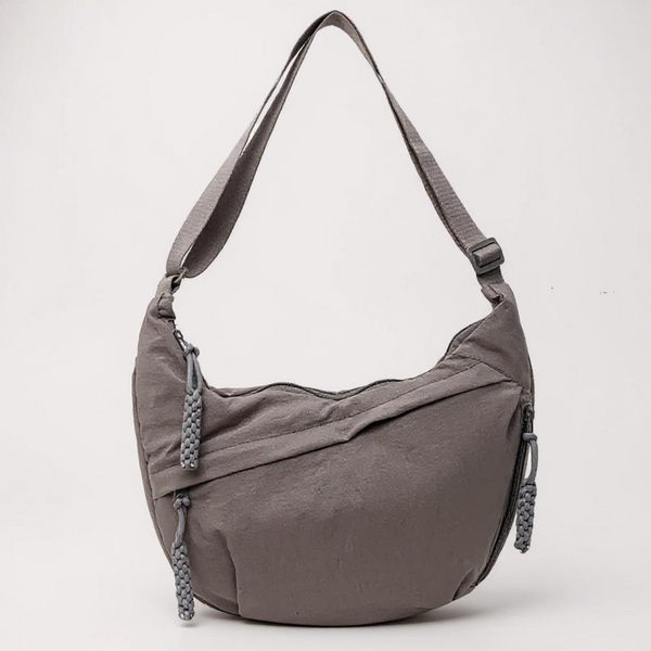 Chiara, bolso de hombro gris de nylon
