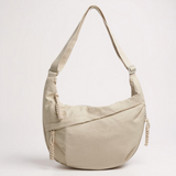 Elena, bolso de hombro beige de nylon