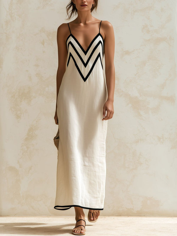 Marisa — Vestido Largo Chevron