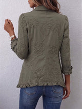 Faustine | Chaqueta Utilitaria Bordada Floral Boho